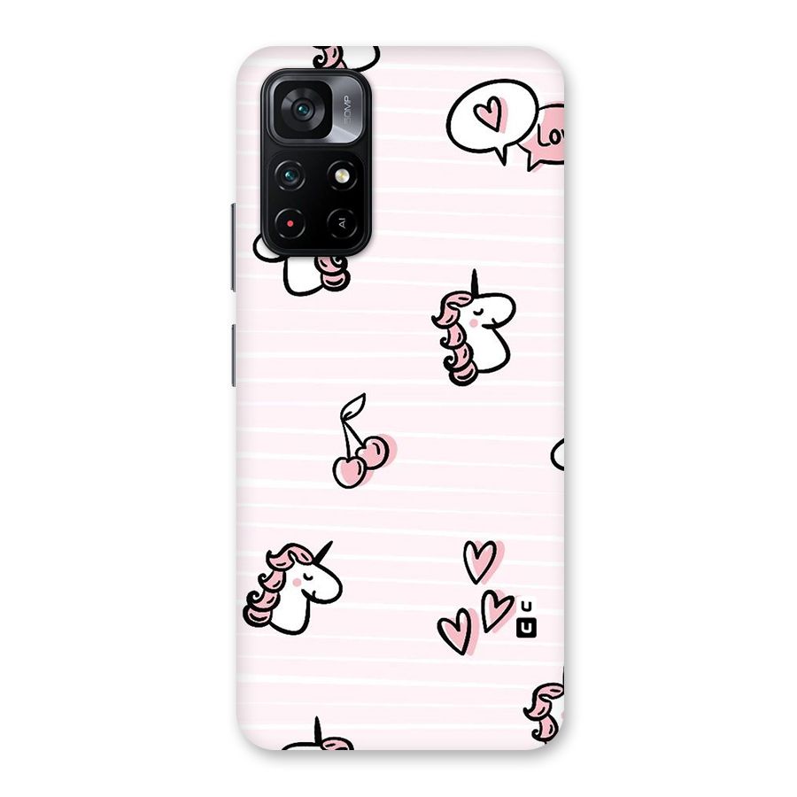 Strawberries And Unicorns Back Case for Poco M4 Pro 5G