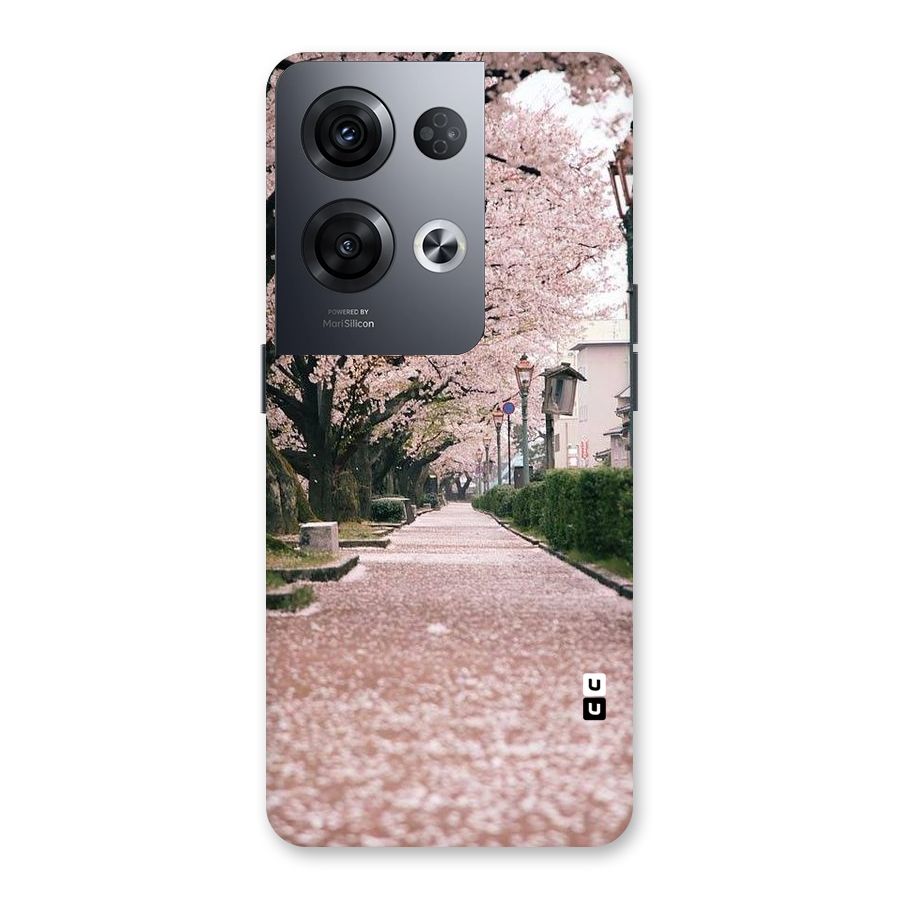 Street In Pink Flowers Back Case for Oppo Reno8 Pro 5G