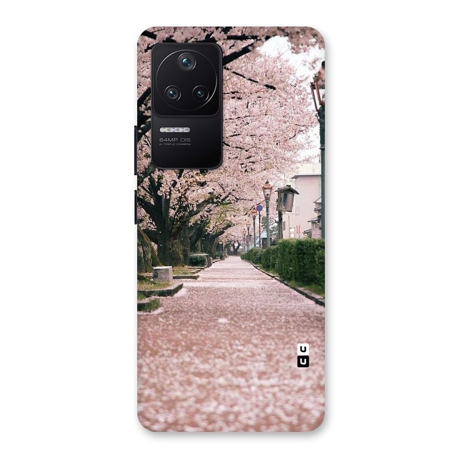 Street In Pink Flowers Back Case for Poco F4 5G
