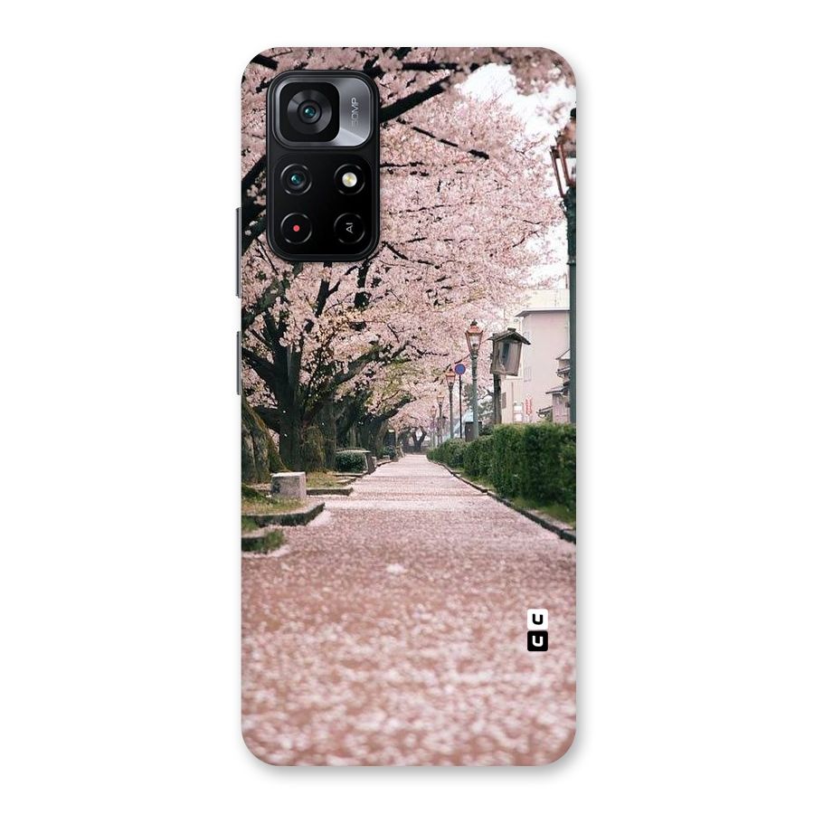 Street In Pink Flowers Back Case for Poco M4 Pro 5G