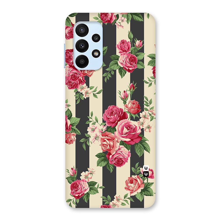 Stripes And Floral Back Case for Galaxy A23