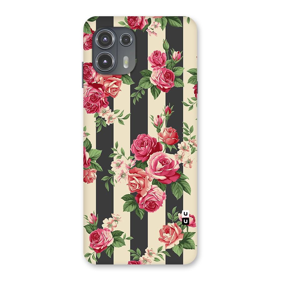 Stripes And Floral Back Case for Motorola Edge 20 Fusion