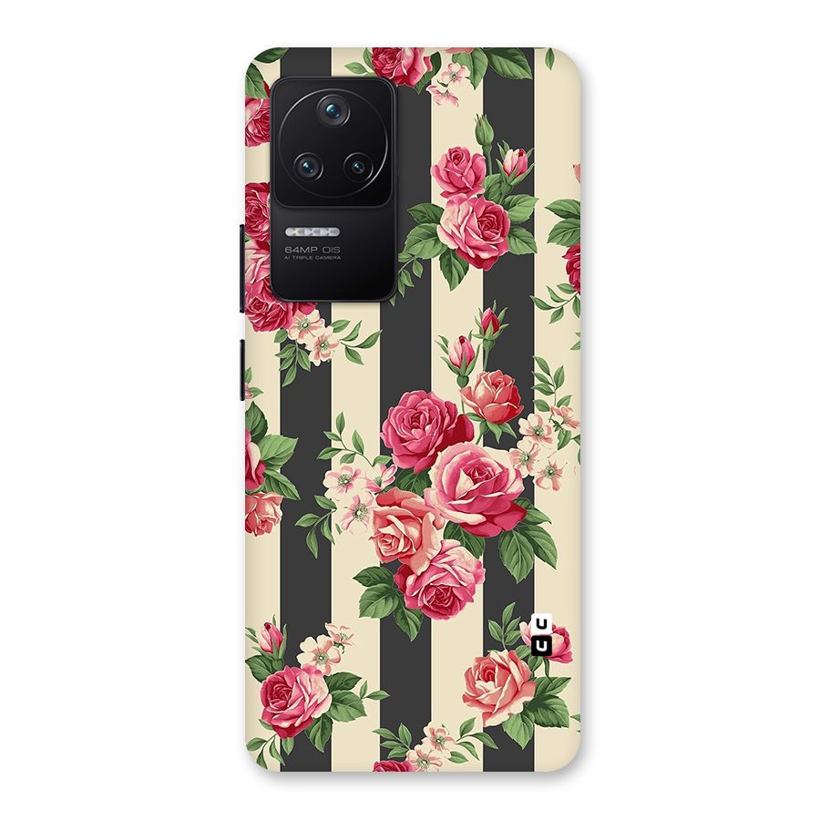 Stripes And Floral Back Case for Poco F4 5G