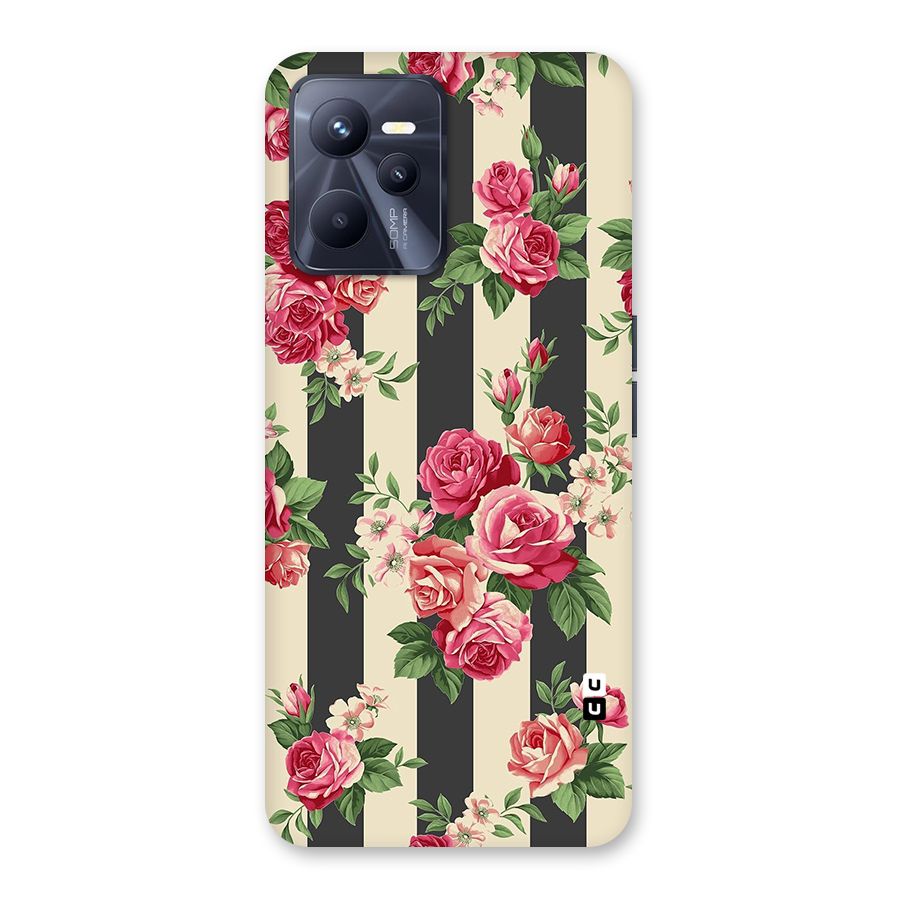 Stripes And Floral Back Case for Realme C35