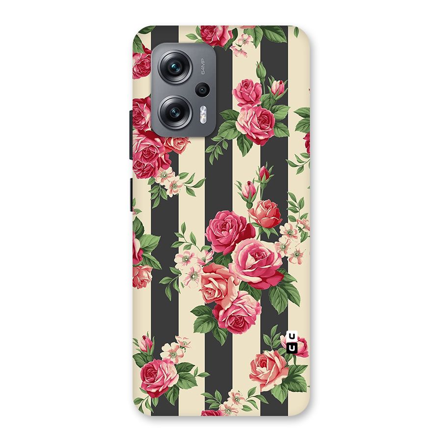 Stripes And Floral Back Case for Redmi K50i