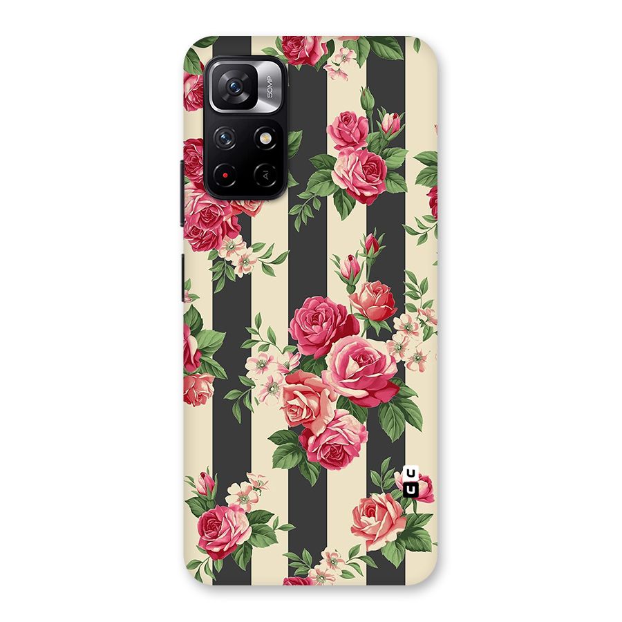 Stripes And Floral Back Case for Redmi Note 11T 5G