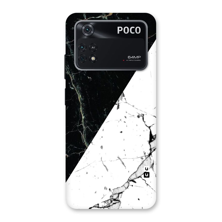 Stylish Diagonal Marble Back Case for Poco M4 Pro 4G