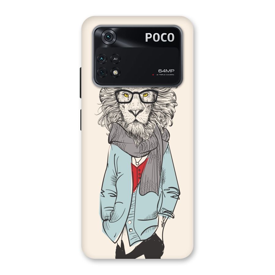 Stylish Lion Back Case for Poco M4 Pro 4G