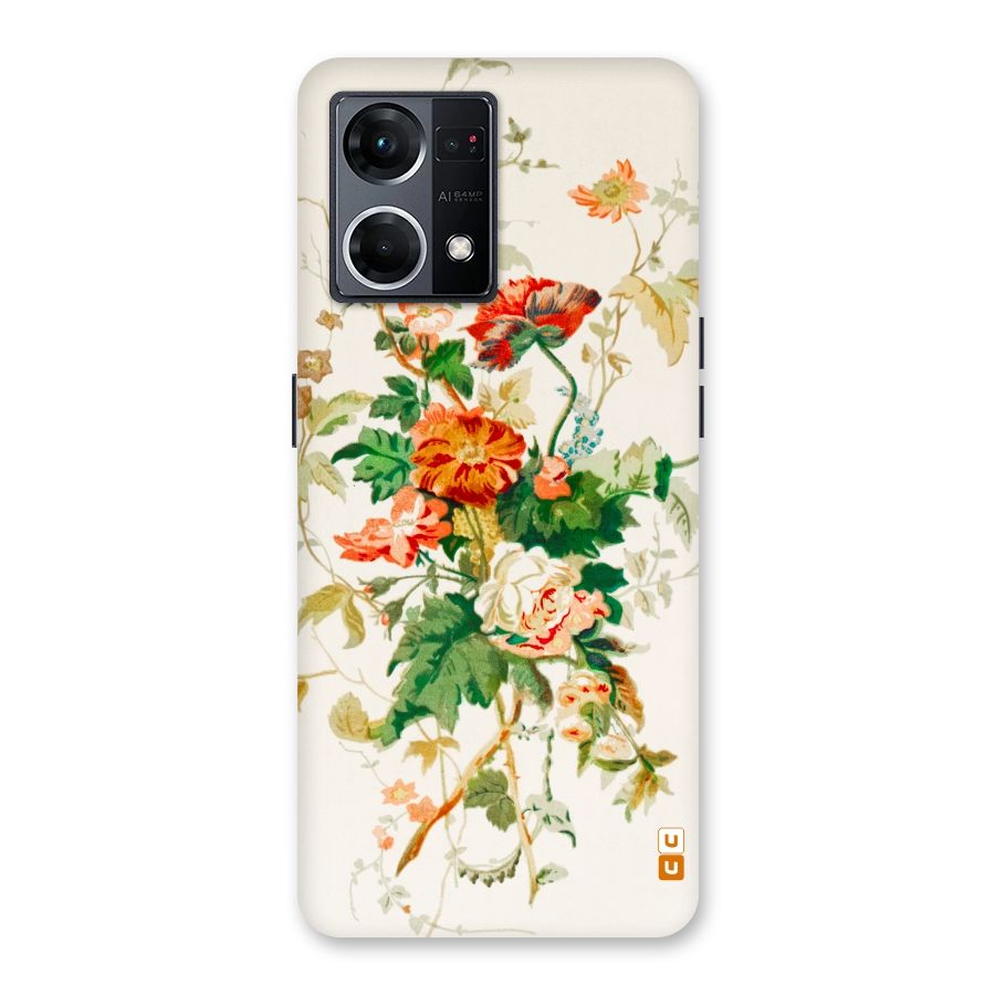 Summer Floral Glass Back Case for Oppo F21 Pro 5G