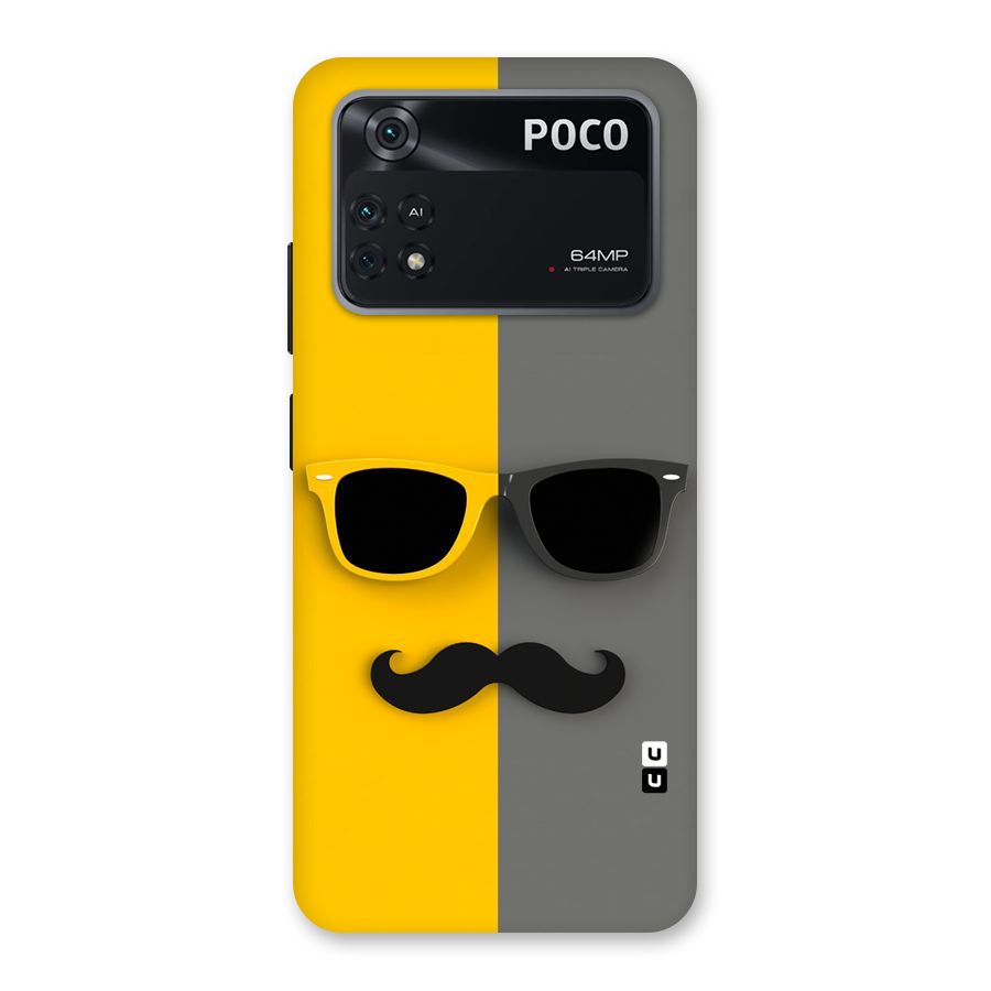 Sunglasses and Moustache Back Case for Poco M4 Pro 4G