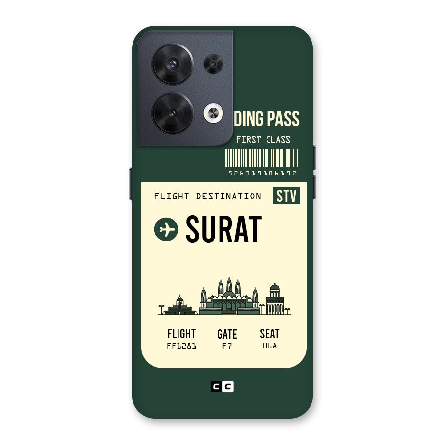 Surat Boarding Pass Back Case for Oppo Reno8 5G