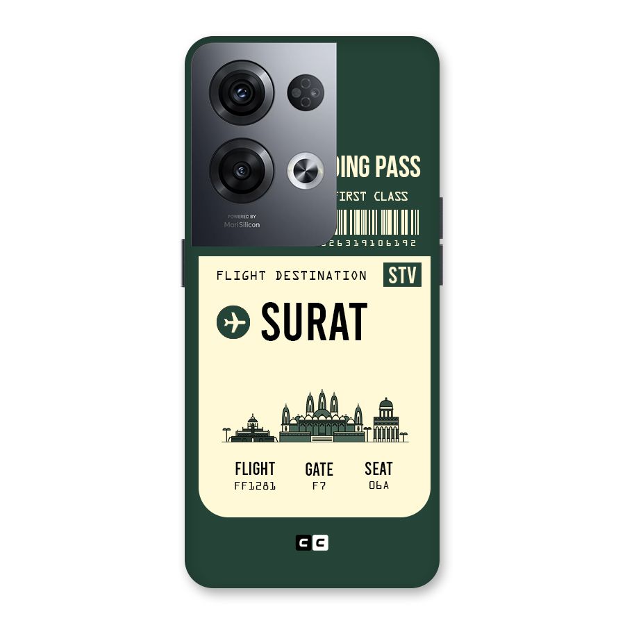 Surat Boarding Pass Back Case for Oppo Reno8 Pro 5G