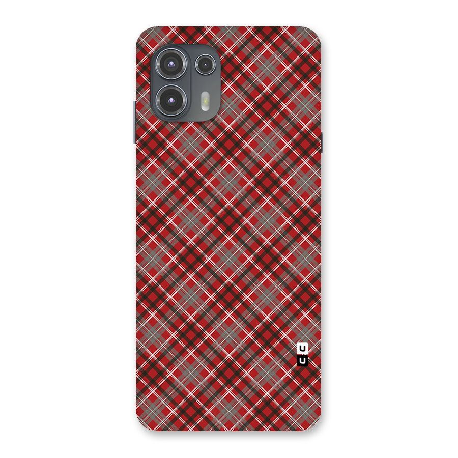 Textile Check Pattern Back Case for Motorola Edge 20 Fusion