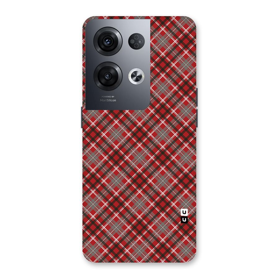 Textile Check Pattern Back Case for Oppo Reno8 Pro 5G