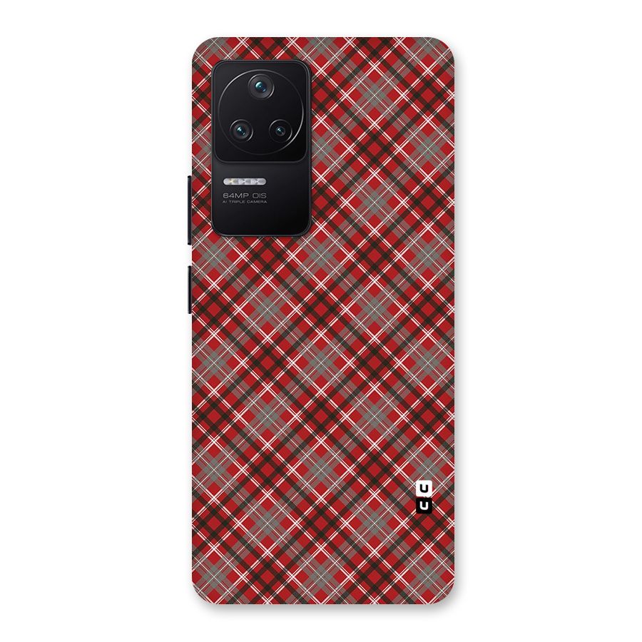 Textile Check Pattern Back Case for Poco F4 5G
