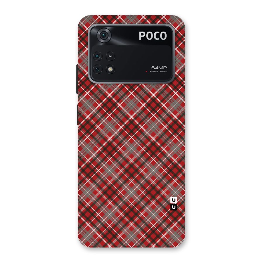 Textile Check Pattern Back Case for Poco M4 Pro 4G