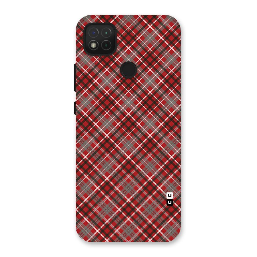 Textile Check Pattern Back Case for Redmi 9 Activ