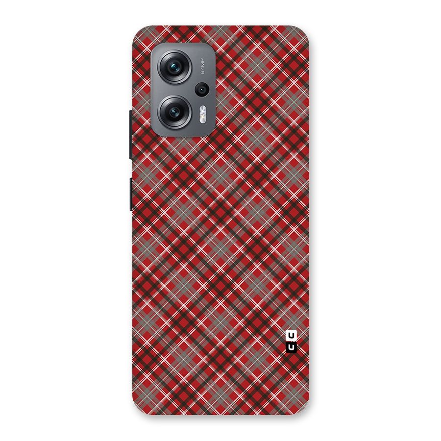 Textile Check Pattern Back Case for Redmi K50i