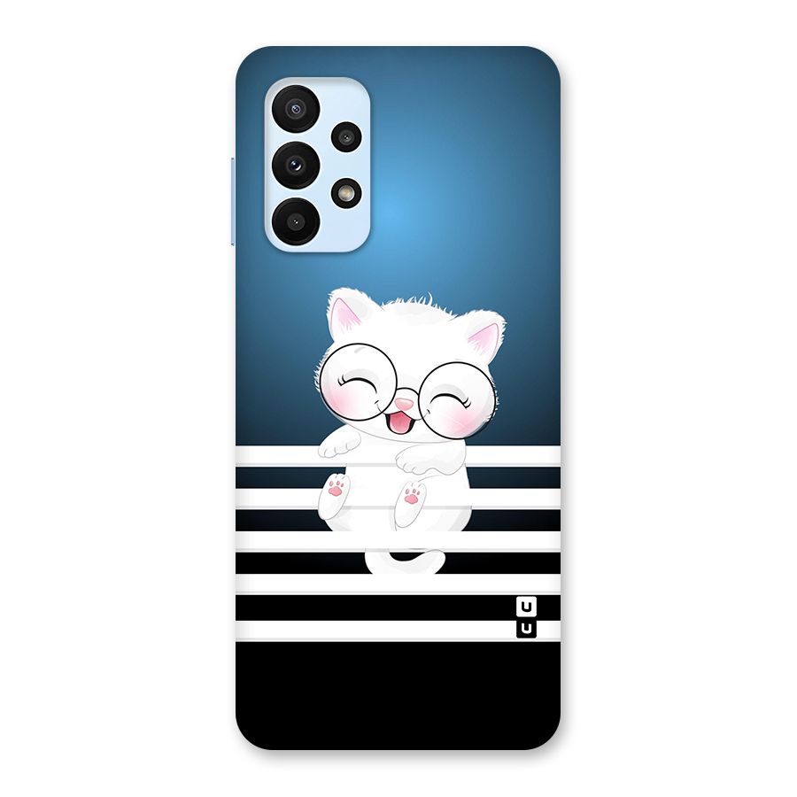 The Cat on Stripes Back Case for Galaxy A23