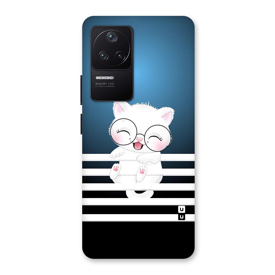 The Cat on Stripes Back Case for Poco F4 5G