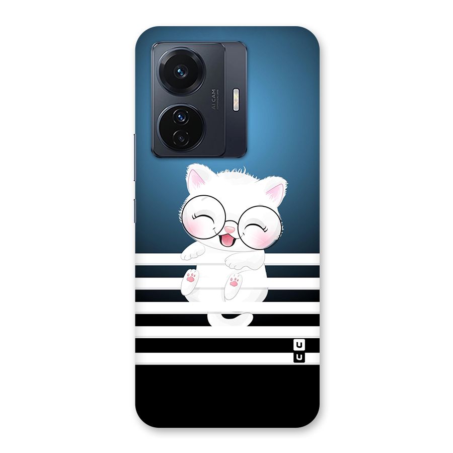 The Cat on Stripes Back Case for Vivo T1 Pro