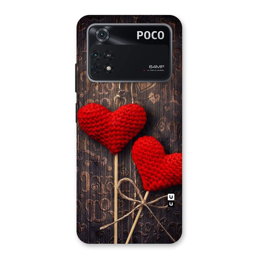 Thread Art Wooden Print Back Case for Poco M4 Pro 4G