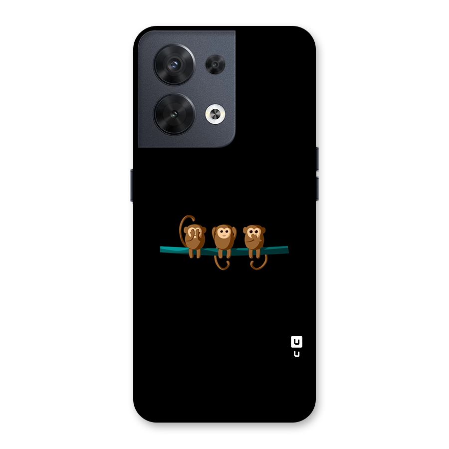 Three Cute Monkeys Back Case for Oppo Reno8 5G