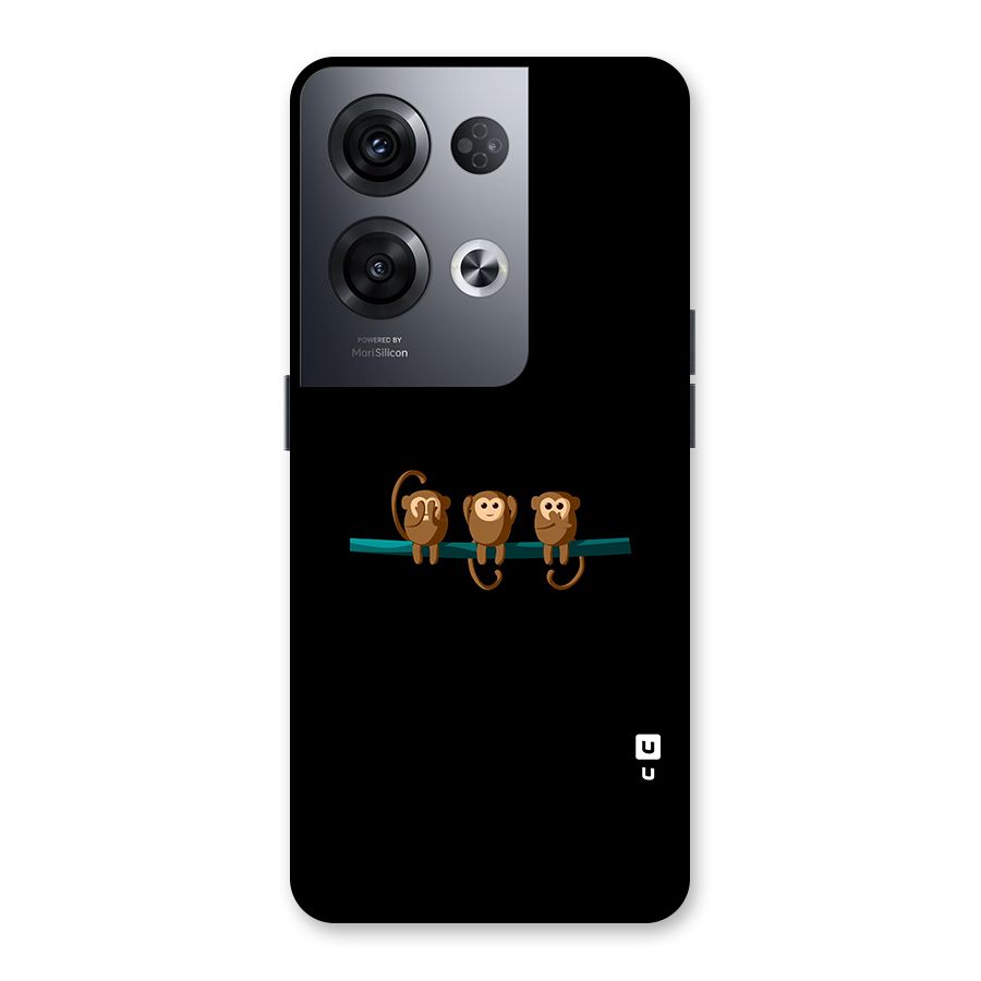 Three Cute Monkeys Back Case for Oppo Reno8 Pro 5G