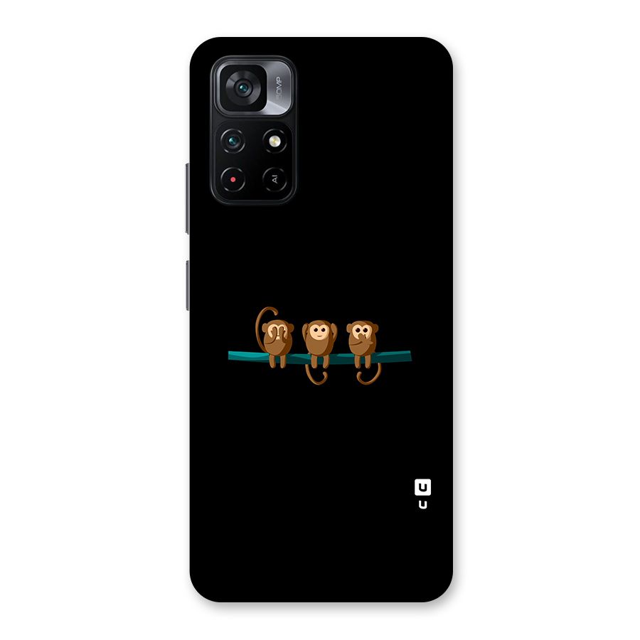 Three Cute Monkeys Back Case for Poco M4 Pro 5G