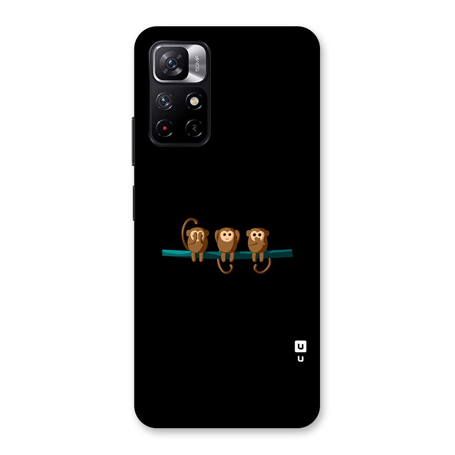 Three Cute Monkeys Back Case for Redmi Note 11T 5G