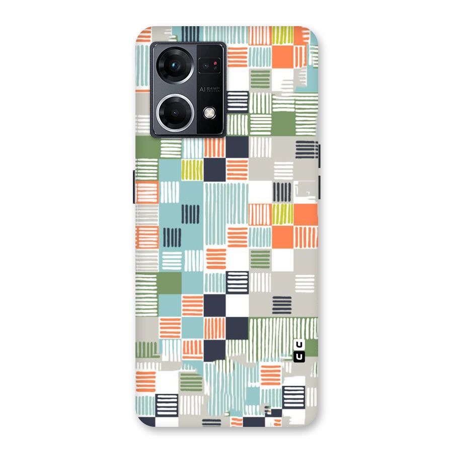 Tiny Boxes Stripes Glass Back Case for Oppo F21 Pro 5G