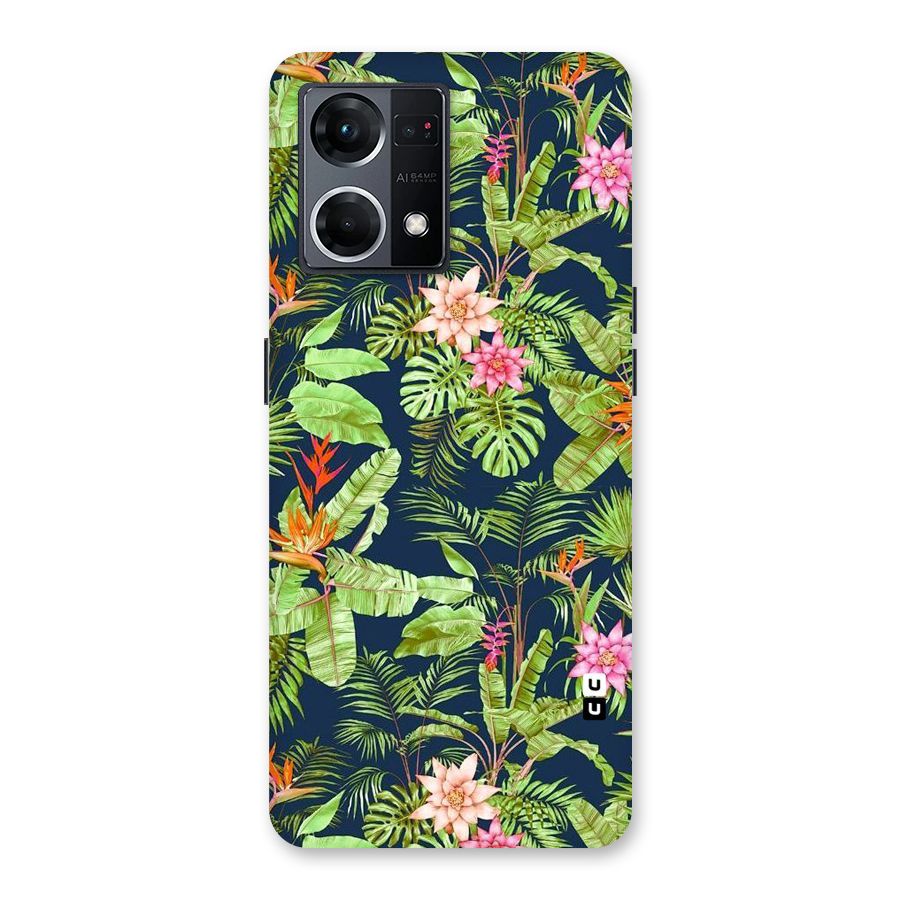 Tiny Flower Leaves Glass Back Case for Oppo F21 Pro 5G