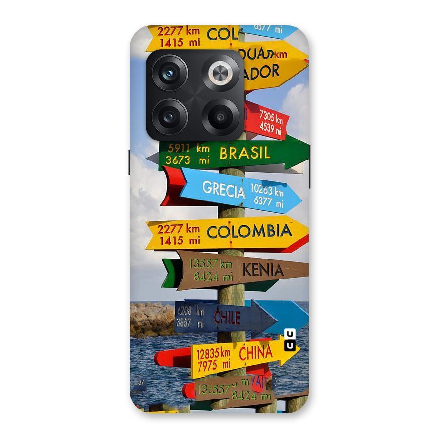 Travel Directions Back Case for OnePlus 10T