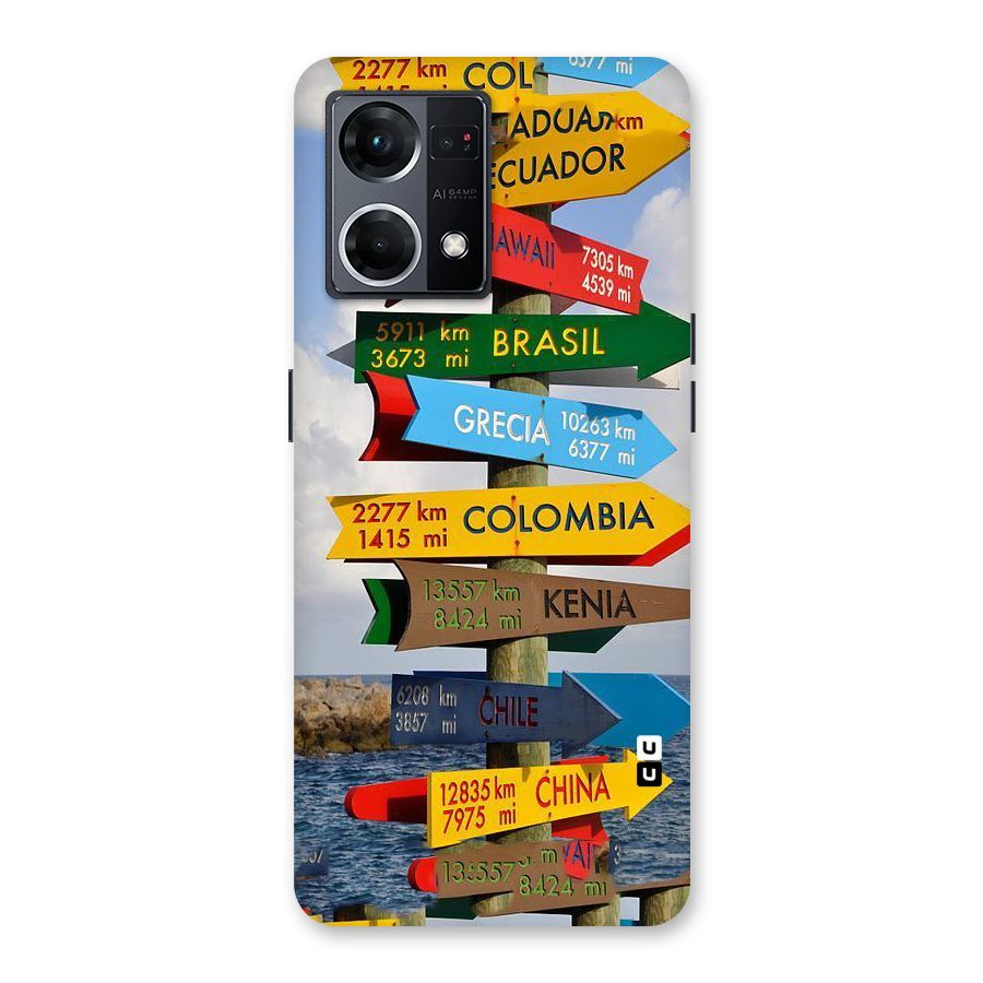 Travel Directions Glass Back Case for Oppo F21 Pro 5G