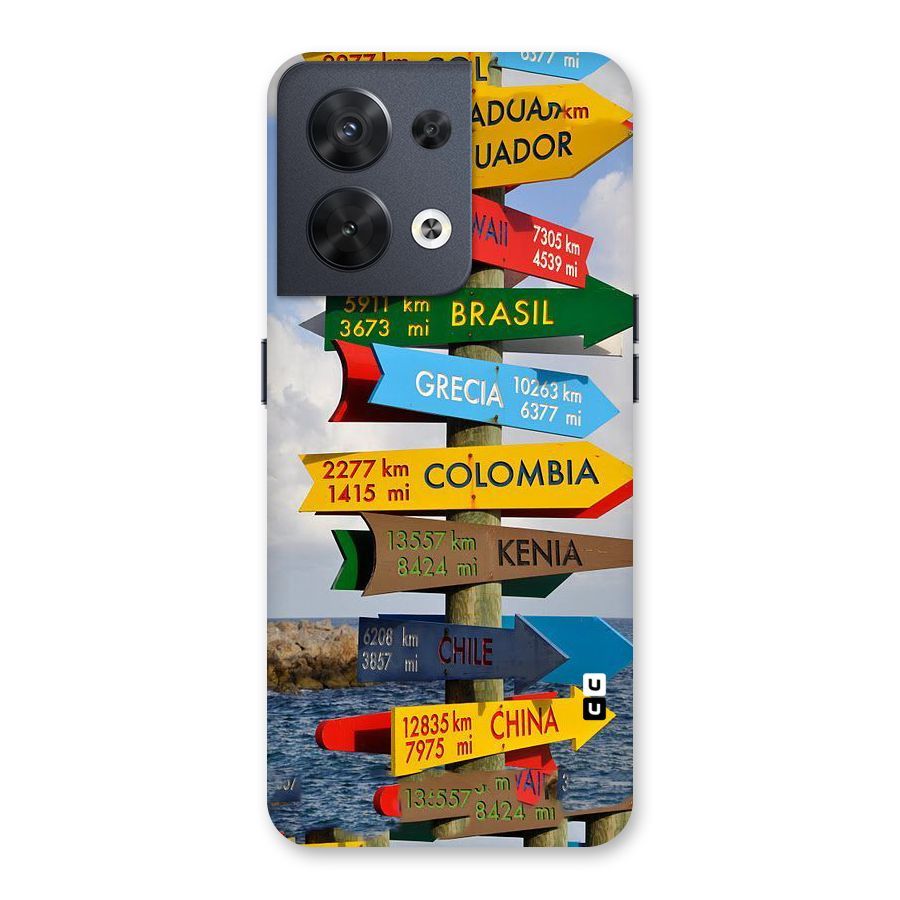 Travel Directions Back Case for Oppo Reno8 5G