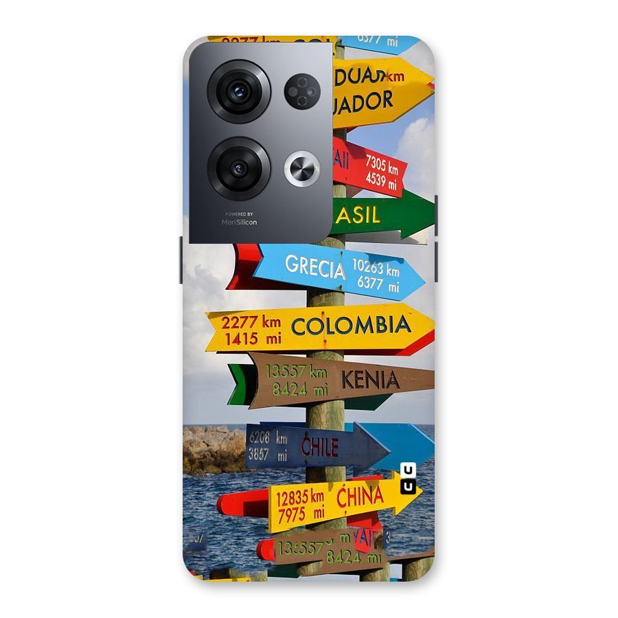 Travel Directions Back Case for Oppo Reno8 Pro 5G