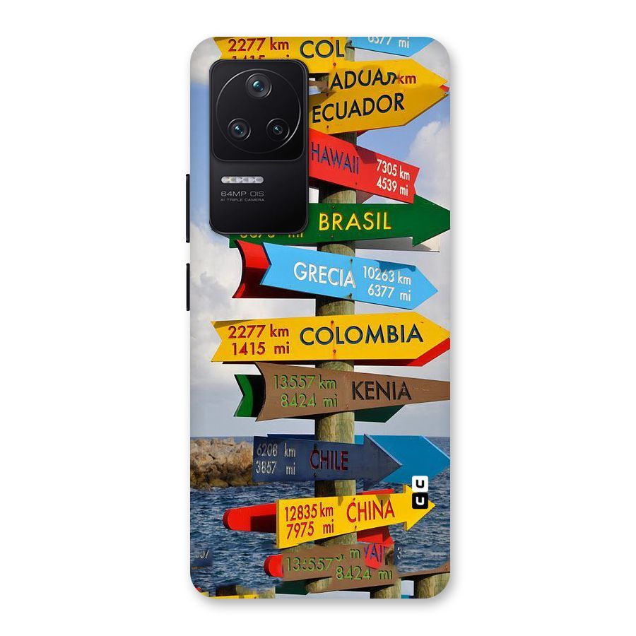 Travel Directions Back Case for Poco F4 5G