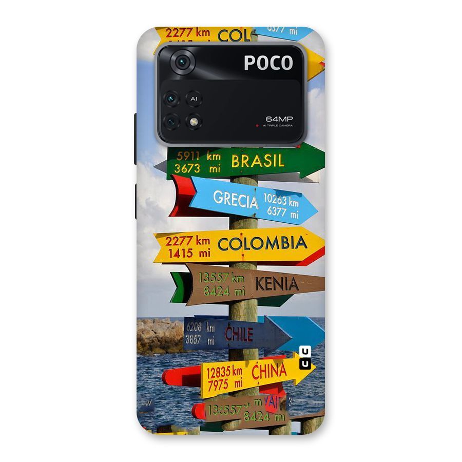 Travel Directions Back Case for Poco M4 Pro 4G