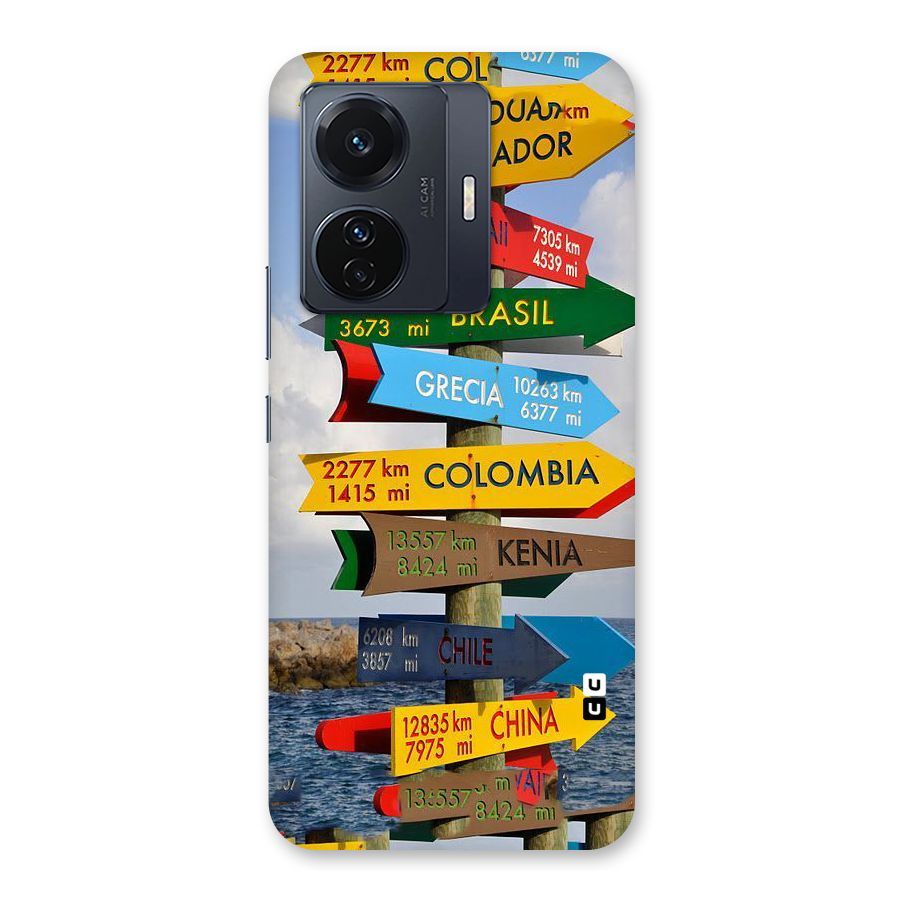 Travel Directions Back Case for Vivo T1 Pro