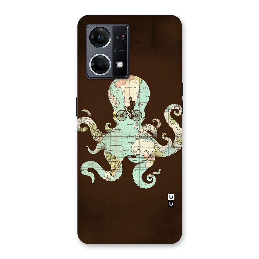 Travel Octopus Glass Back Case for Oppo F21 Pro 5G