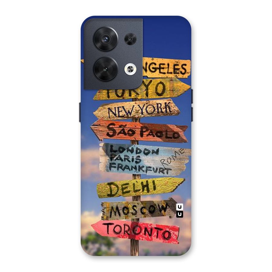 Travel Signs Back Case for Oppo Reno8 5G