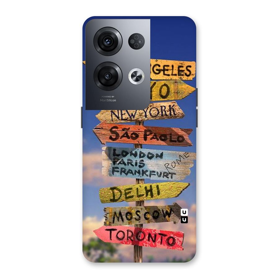 Travel Signs Back Case for Oppo Reno8 Pro 5G