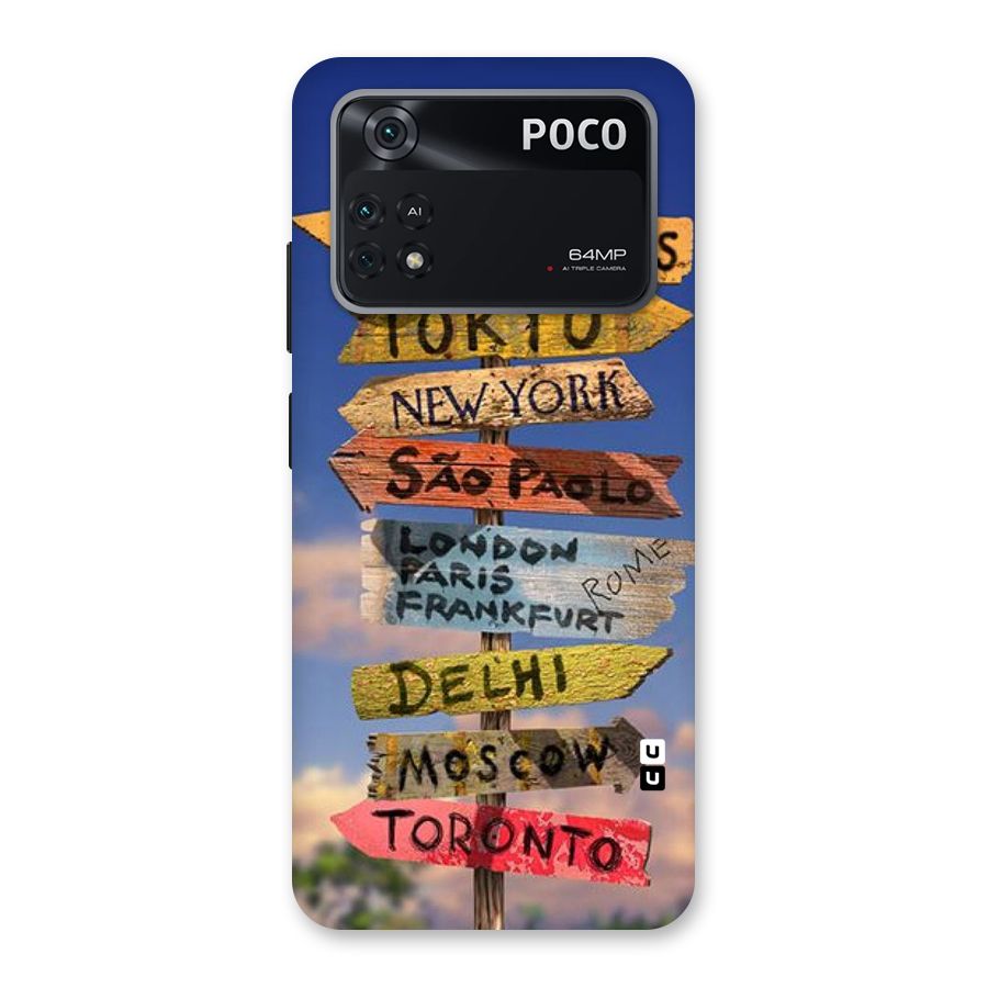 Travel Signs Back Case for Poco M4 Pro 4G