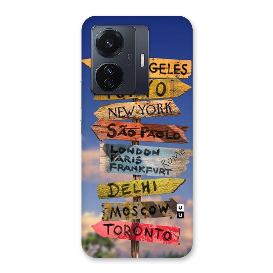 Travel Signs Back Case for Vivo T1 Pro