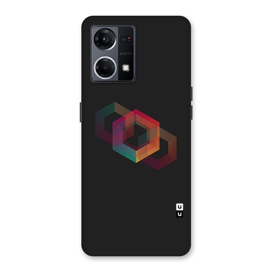 Tri-hexa Colours Glass Back Case for Oppo F21 Pro 5G