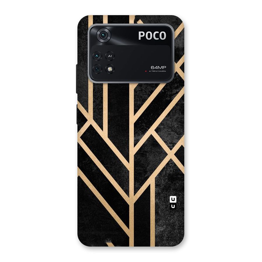 Tri Lines Gold Back Case for Poco M4 Pro 4G