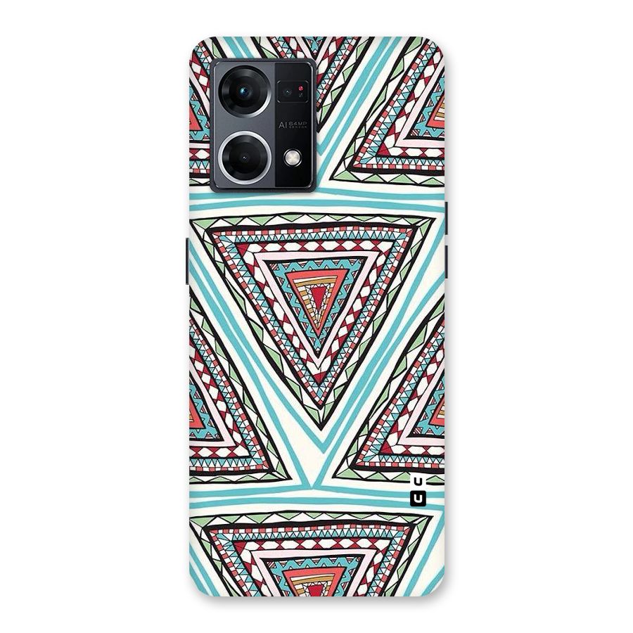 Triangle Abstract Mode Glass Back Case for Oppo F21 Pro 5G
