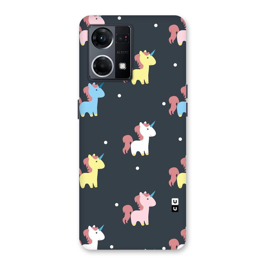 Unicorn Pattern Glass Back Case for Oppo F21 Pro 5G