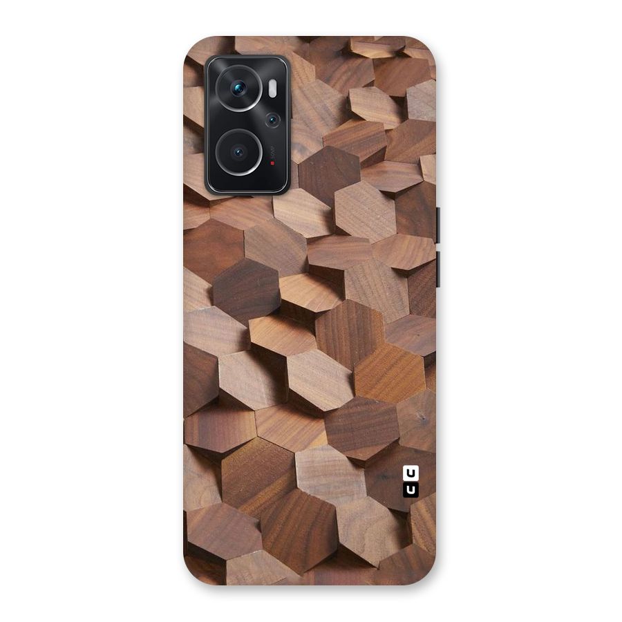 Uplifted Wood Hexagons Back Case for Oppo K10 4G