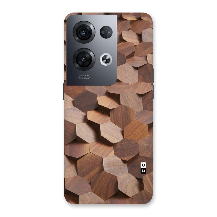 Uplifted Wood Hexagons Back Case for Oppo Reno8 Pro 5G